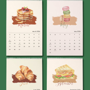 Sweet Food Art Wall Calendar for Kitchen decor