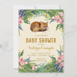 Sweet Fox Baby Shower Invitation
