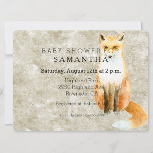 Sweet Fox Baby Shower Invitation