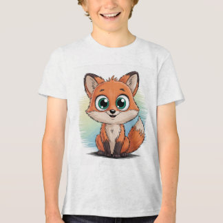 Sweet Fox Cartoon | Adorable Animal Illustration Tri-Blend Shirt