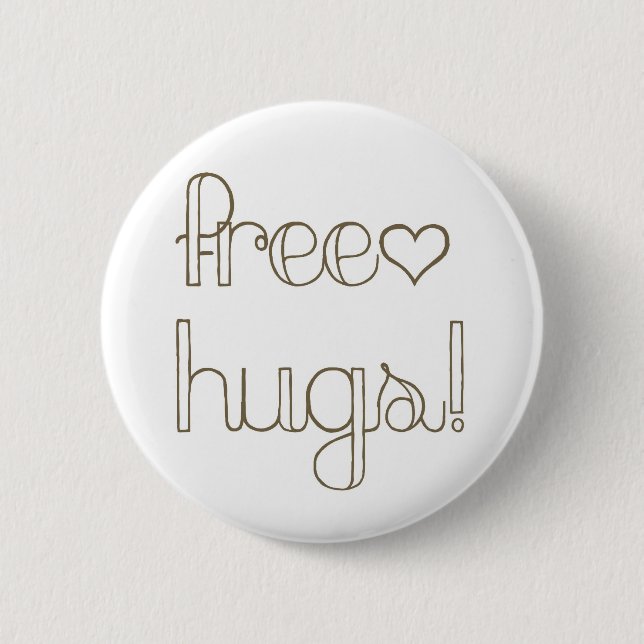 Sweet Free Hugs Heart Button (Front)