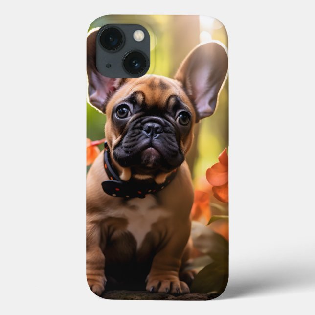 🐶💗Sweet Frenchie puppy in a jungle Case-Mate iPhone Case (Back)