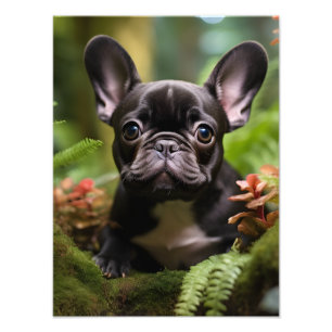 🐶💛Sweet Frenchie puppy in a jungle Photo Print