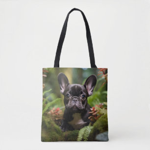 🐶💛Sweet Frenchie puppy in a jungle Tote Bag
