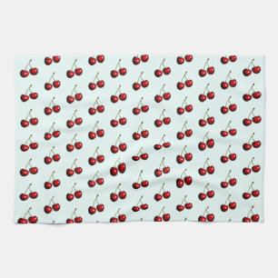 Sweet Fresh Red Cherries Tea Towel