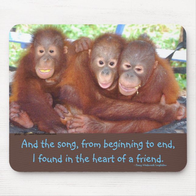 Sweet Friend Hug Three's a crowd Mouse Mat (Front)