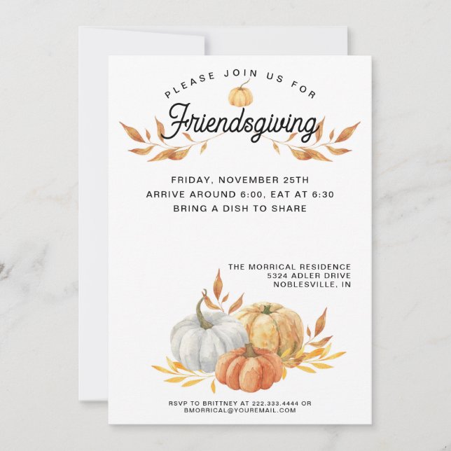 Sweet Friendsgiving Invitation (Front)