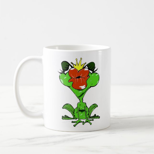 sweet frog with crown and kussmund coffee mug (Left)