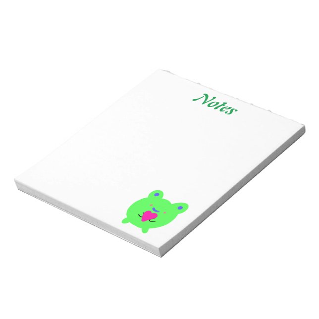 Sweet Frog with Heart Notepad (Rotated)