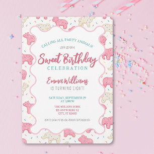 Sweet Frosted Animal Cookies Birthday Invitation