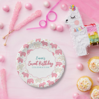 Sweet Frosted Animal Cookies Birthday Paper Plate