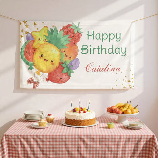 Sweet Fruit Birthday | Tropical Kids Party Banner