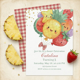 Sweet Fruit Birthday | Tropical Kids Party Invitation