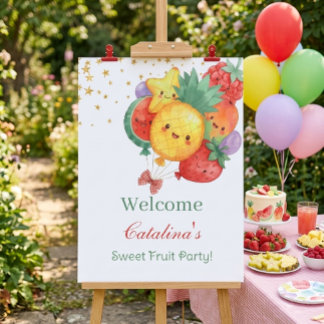 Sweet Fruit Birthday | Tropical Kids Party Poster