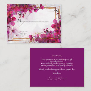 💍Sweet Fuchsia Enchantment Watercolor Place Card