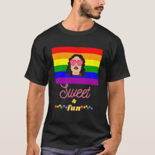 Sweet & Fun Rainbow Pride Flag Girl With Heart Sun T-Shirt