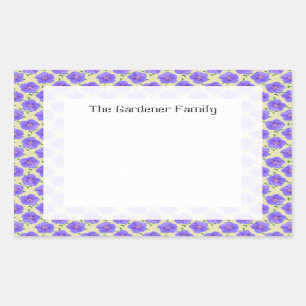 Sweet Garden Blue Geranium Flower on any Colour Rectangular Sticker