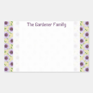 Sweet Garden Pale Blue Geranium Flower any Colour Rectangular Sticker