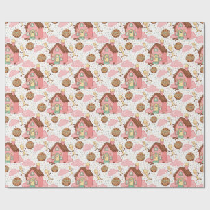 Sweet garden pattern wrapping paper