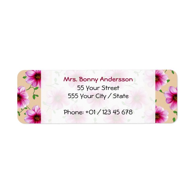 Sweet Garden Pink Dahlia Flower on any Colour (Front)