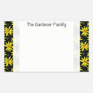 Sweet Garden Yellow Arnica Wildflower on any Colou Rectangular Sticker