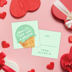 Sweet Gelato Mint Classroom Valentine's Day Card