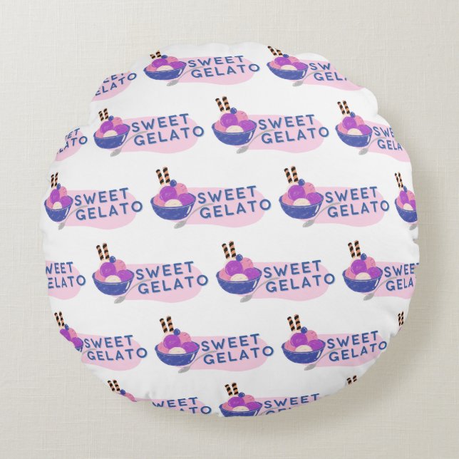 sweet gelato round cushion (Front)