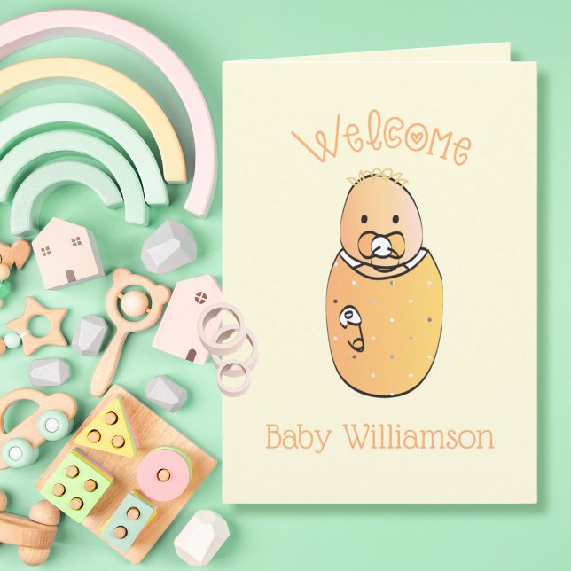 Sweet Gender Neutral Newborn Cute Baby Shower Card (Creator Uploaded)