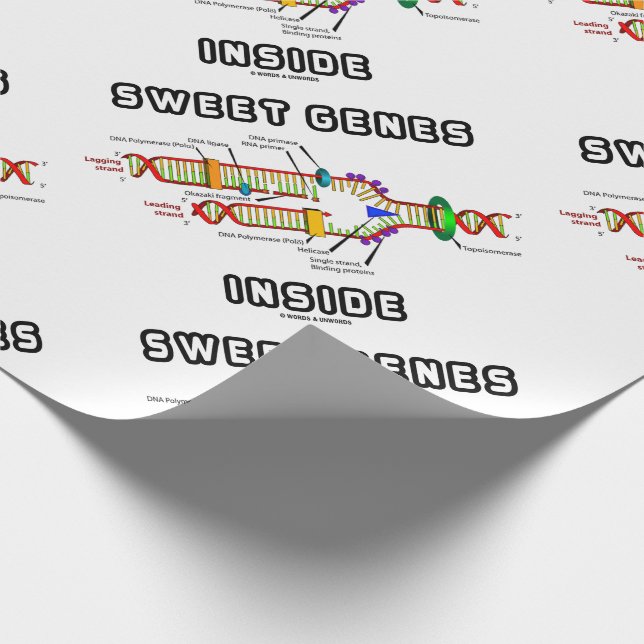 Sweet Genes Inside DNA Replication Humour Wrapping Paper (Corner)