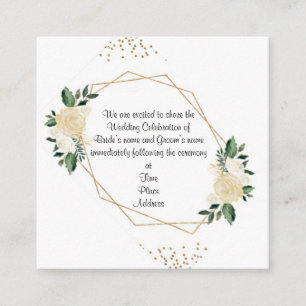 Sweet Geometric Cream Rose Wedding Enclosure Card