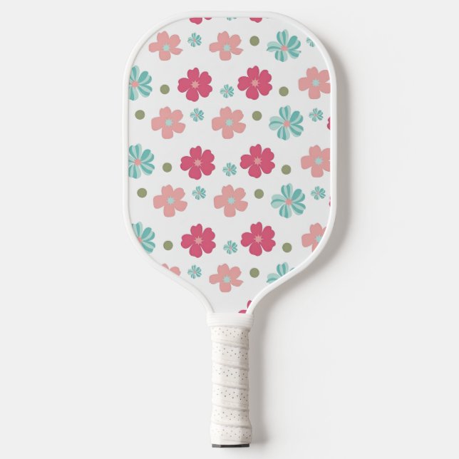 Sweet Geometric Spring Flowers Pickleball Paddle (Front)