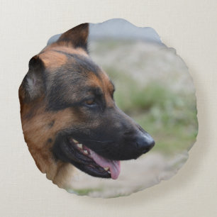 Sweet German Shepherd Dog Round Cushion