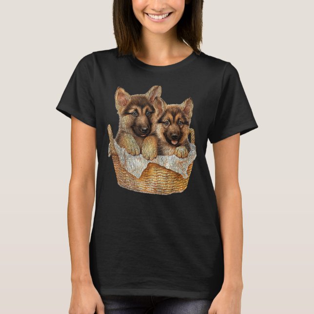 Sweet German Shepherd Puppy Graphic For Dog Lovers T-Shirt (Front)