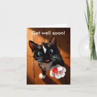 Sweet Get Well Soon Card | Caring Cat