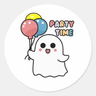 Sweet Ghost Ready For the Party Classic Round Sticker