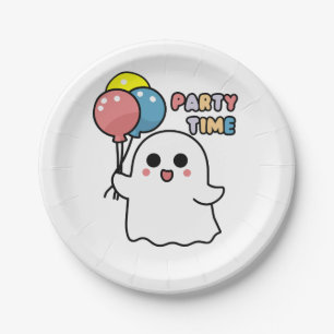 Sweet Ghost Ready For the Party Paper Plate