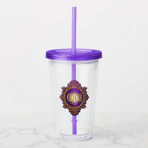 Sweet GIGI Royal Purple & Gold Acrylic Tumbler