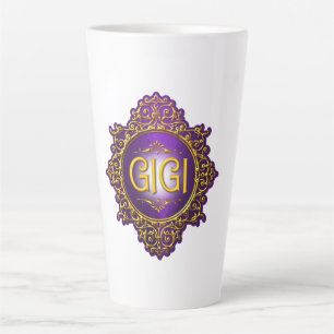 Sweet GIGI Royal Purple & Gold Latte Mug