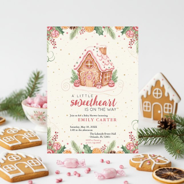 Sweet Gingerbread Baby Shower Invitation (sugar cookie baby shower)