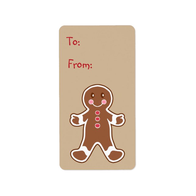 Sweet Gingerbread Boy Gift Tag Label (Front)
