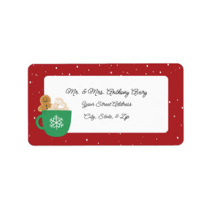 Sweet Gingerbread Christmas Holiday Address Labels