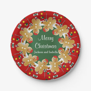 Sweet Gingerbread Christmas Paper Plate