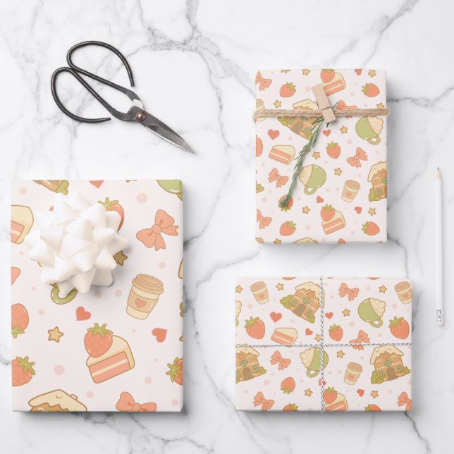 Sweet Gingerbread Christmas Wrapping Paper (Front)