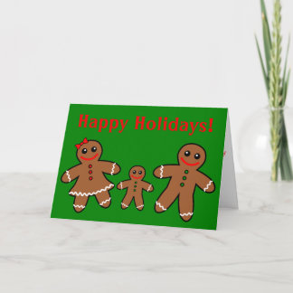 Sweet Gingerbread Family - Boy Holiday Card