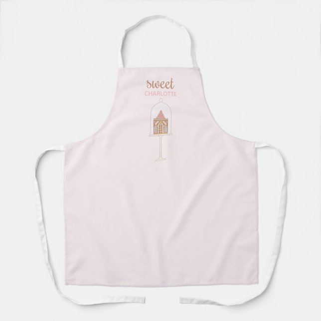 Sweet Gingerbread House Decorating Party Apron (Front)