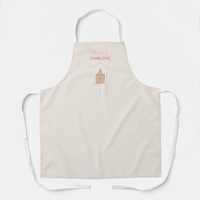 Sweet Gingerbread House Decorating Party Apron (Front)
