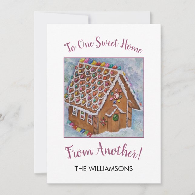 Sweet Gingerbread House Holiday Card (Front)