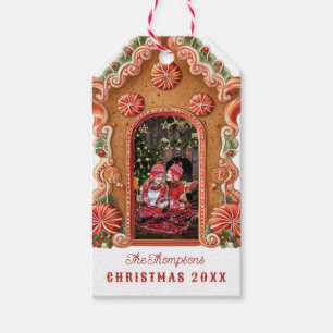 Sweet Gingerbread House Photo Gift Tags