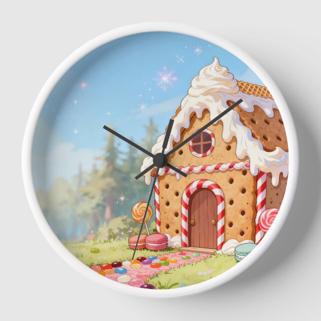 Sweet Gingerbread House Wall Clock (Front)
