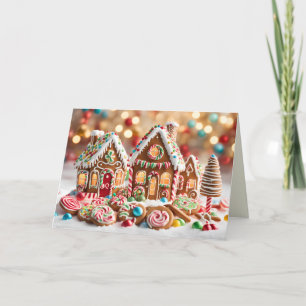 sweet gingerbread houses greeting card